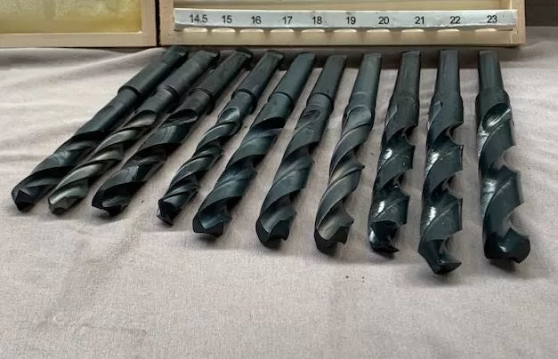 HSS Taper Shank Drill Set, 10 Piece, 14.5mm-23mm, in Box