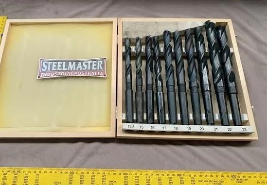 HSS Taper Shank Drill Set, 10 Piece, 14.5mm-23mm, in Box