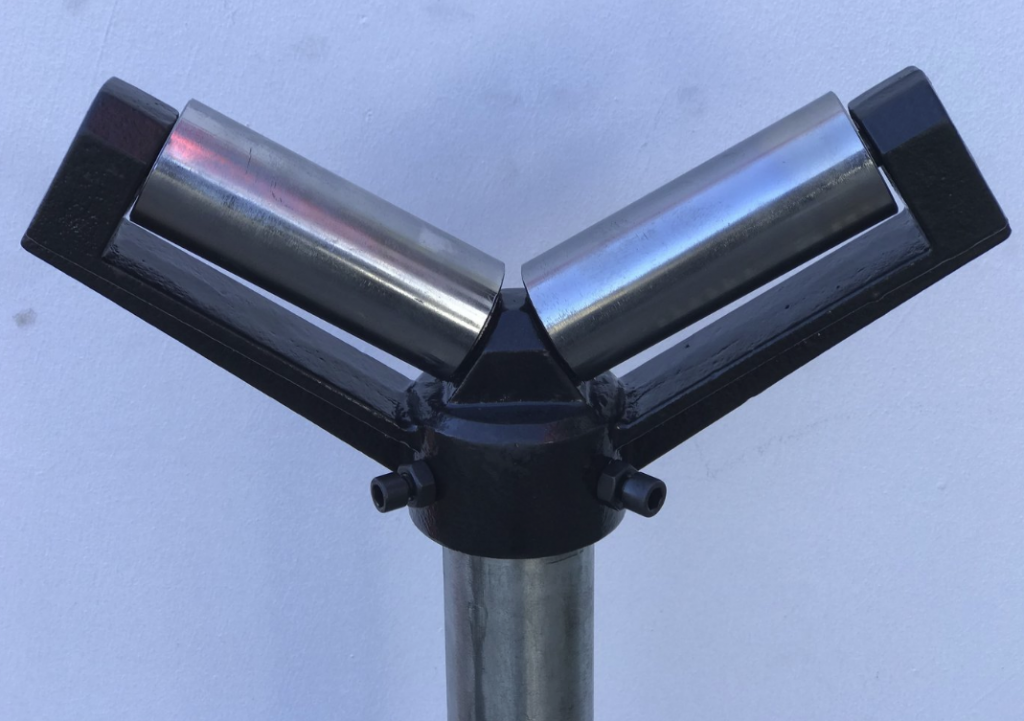 Heavy Duty V-Type Adjustable Height Roller Stands 52mm x 125mm (580-970 High) 200kg Capacity