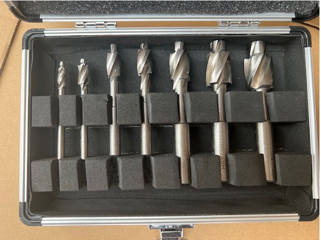 HSS Flat Countersink Set, 7 Piece with Stand, M3 - M12