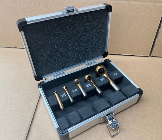 HSS Countersinking Deburring Cutter Set, 90 Degree, 5 Piece with Stand