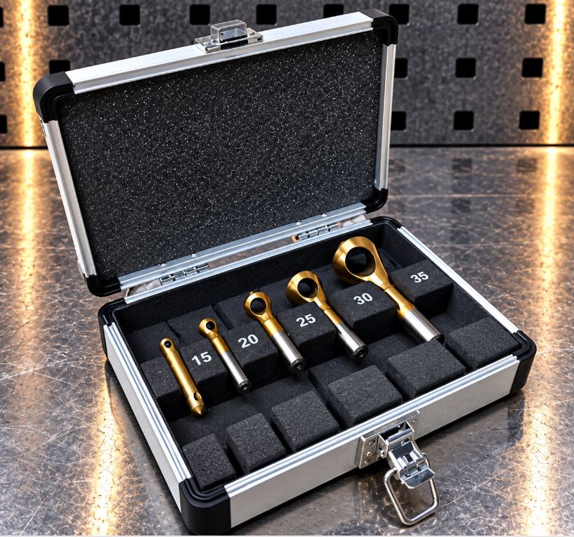 HSS Countersinking Deburring Cutter Set, 90 Degree, 5 Piece with Stand