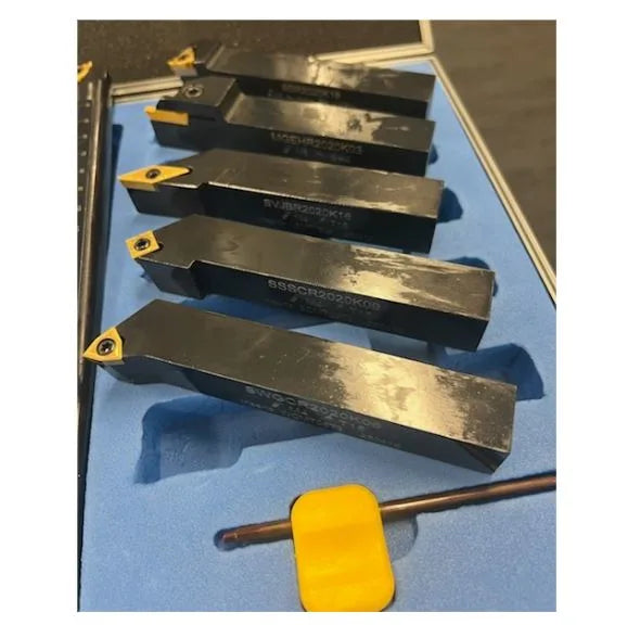 Carbide Turning Tool Set – 20mm Shank. Clamped Type. 9 Piece