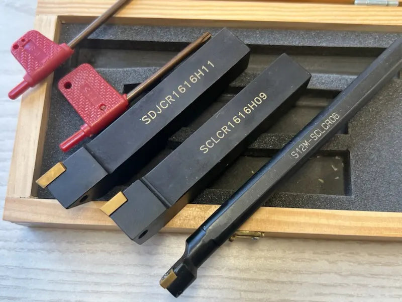 Lathe Turning Tool Set, 3-Piece Carbide Clamped Type, 16mm