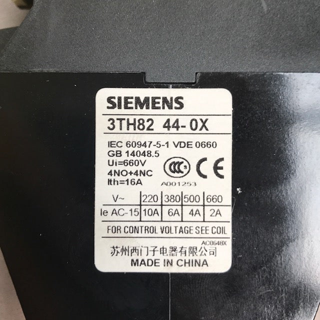 Shear Contactor Relay Siemens 24V 44E 3TH 82 to suit SM-SBHS2504