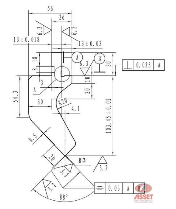 US 1015/88 Degree, Radius 3.0mm Press Brake Tooling – 835mm Long