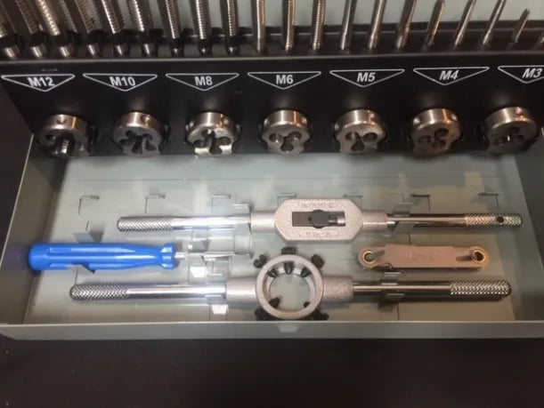 HSS Tap & Die Threading Set, 32 Piece, M3-M12