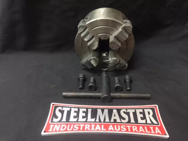 4-Jaw Lathe Chuck (Back Plate) - 100mm Diameter , 25mm Bore