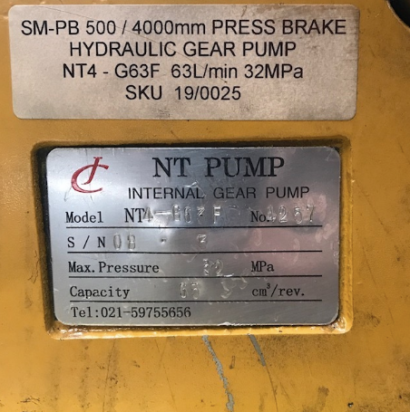 Press Brake Hydraulic Gear Pump (NT4-G63F, 63 L/min)