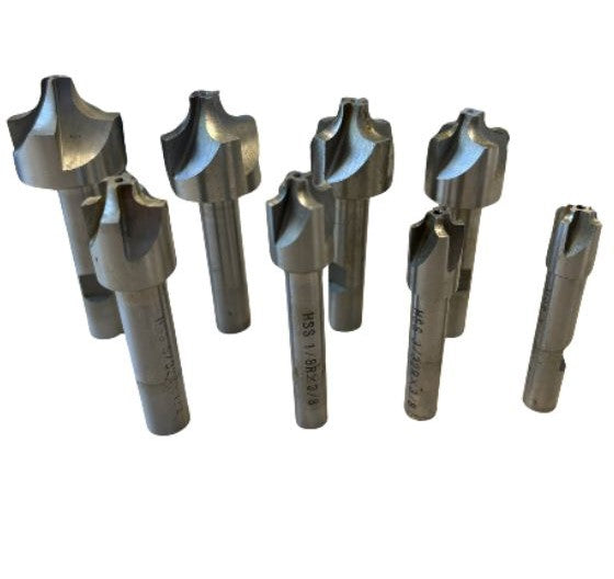 Formed HSS End Mill Set - 8 Piece Set, Sizes 1/16 to 1/8 - 5/32 - 3/8