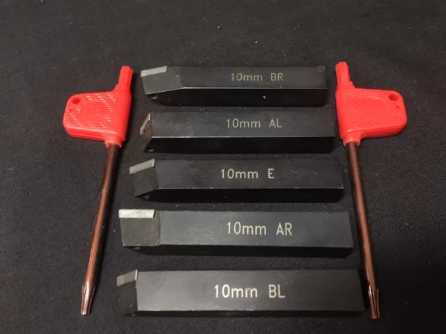 Lathe Indexable Carbide Tooling Kit, 5-Piece 10mm