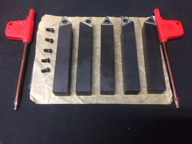 Lathe Indexable Carbide Tooling Kit, 5-Piece 10mm