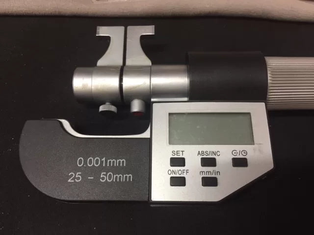 Digital Micrometer, 25-50mm Range, Dual Reading