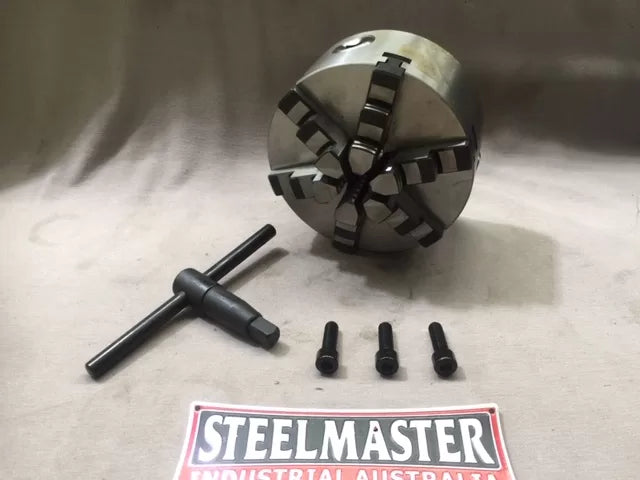 6-Jaw Lathe Chuck (Back Plate) - 130mm Diameter , 35mm Bore