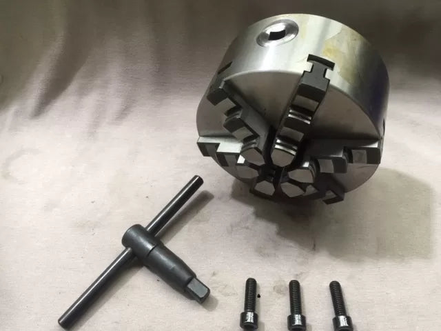 6-Jaw Lathe Chuck (Back Plate) - 130mm Diameter , 35mm Bore