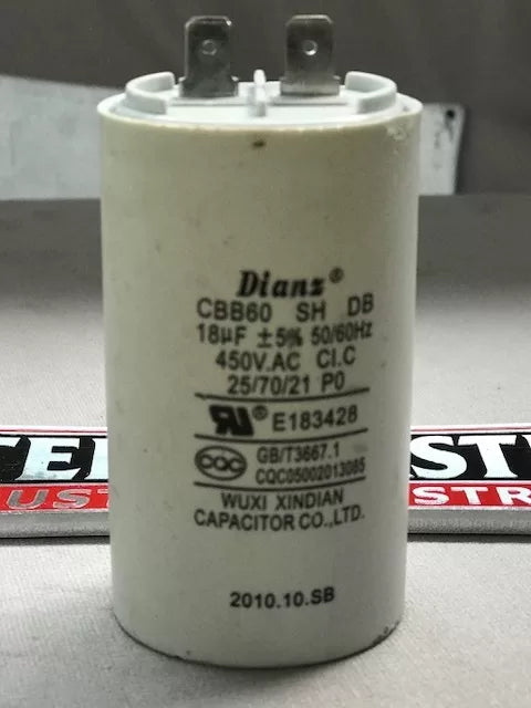 Motor Run Capacitor (CBB60) 18uF 450VAC - Suits SM-1030A 240V Lathe