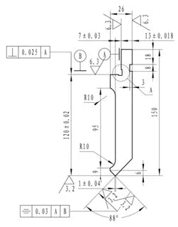 Pressbrake Top Tool Standard Gooseneck Profile 4000mm (Type 2) Segmented
