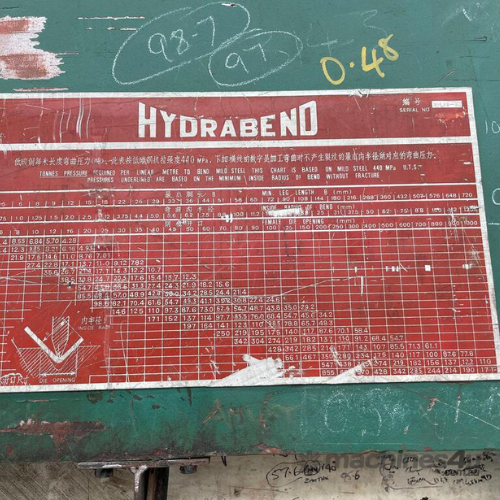 Hydrabend Pressbrake 3700 x 120T – Used