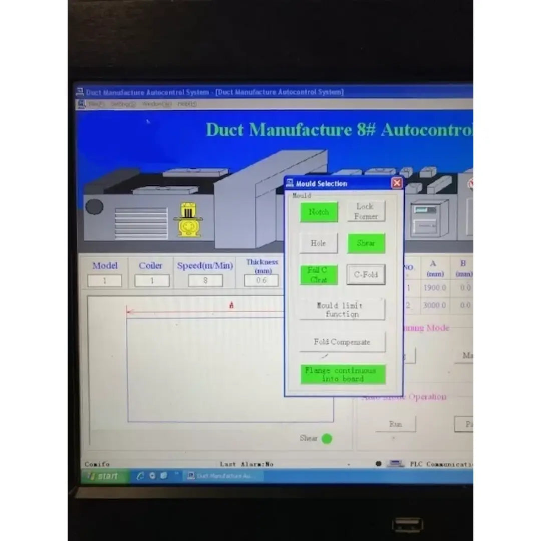 HVAC Duct Production Line. Model: SM-Auto Pro CAL-6-1.2-1600- Compact Series. 9 Function Heavy Duty