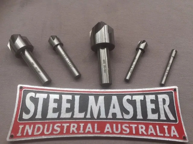 Fluted Countersink Set, Ground HSS, 6 Piece Box Set, 6mm-25mm