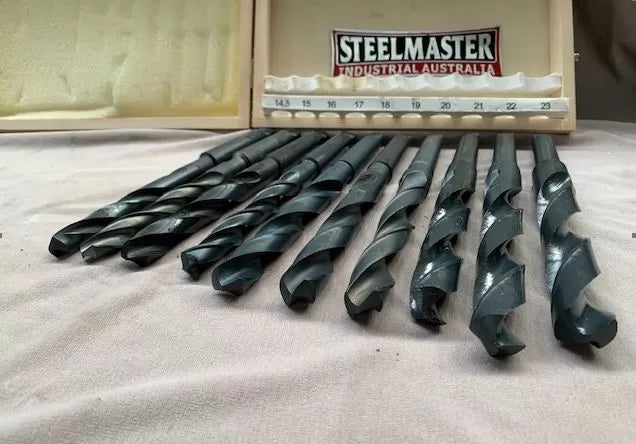 HSS Taper Shank Drill Set, 10 Piece, 14.5mm-23mm, in Box