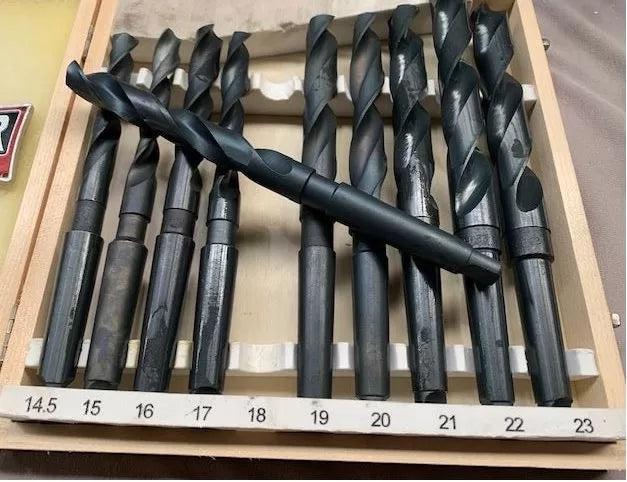 HSS Taper Shank Drill Set, 10 Piece, 14.5mm-23mm, in Box