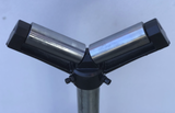 Heavy Duty V-Type Adjustable Height Roller Stands 52mm x 125mm (580-970 High) 200kg Capacity