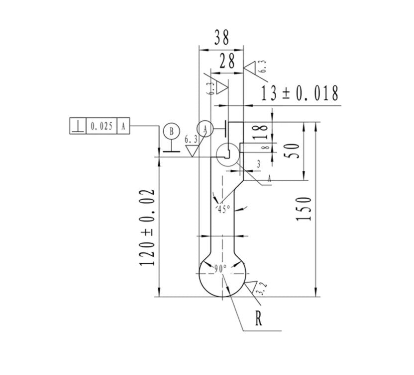 US Radius 32mm Press Brake Top Tooling – 835mm Long