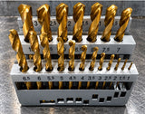 Drill Set, TiN Coated, 25 Piece, 1-13mm in 0.5mm Increments