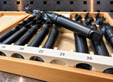 HSS Morse Taper Shank Drill Set, 9 Piece, 14.5mm-30mm, in Box