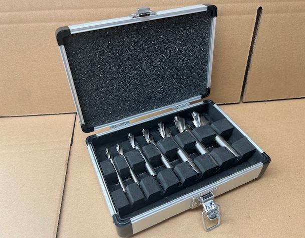 HSS Flat Countersink Set, 7 Piece with Stand, M3 - M12