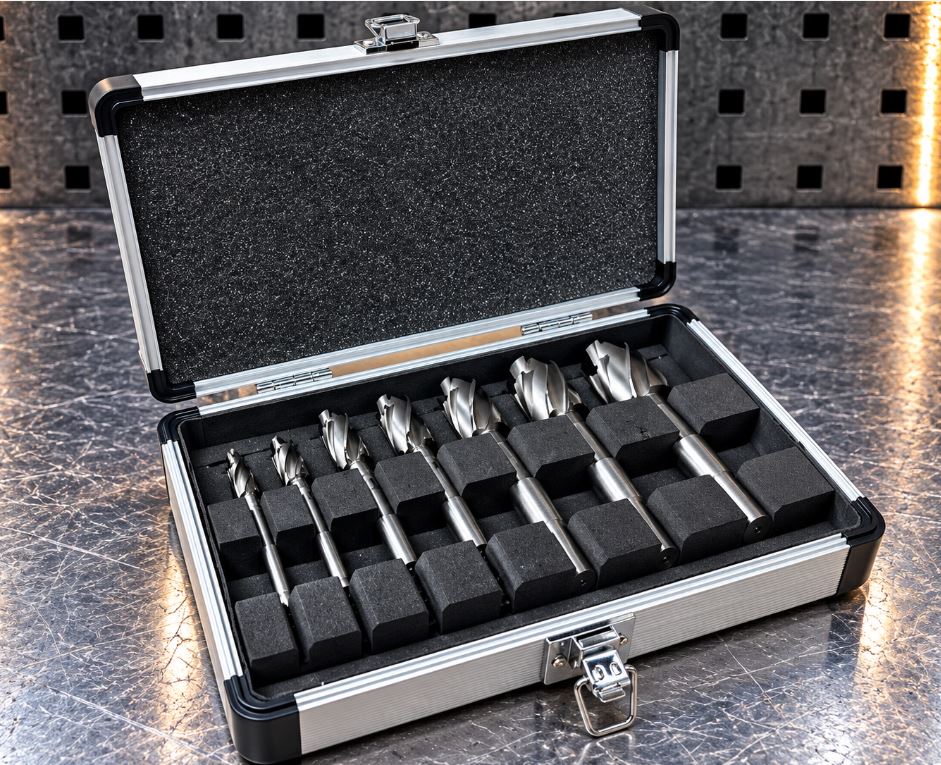 HSS Flat Countersink Set, 7 Piece with Stand, M3 - M12