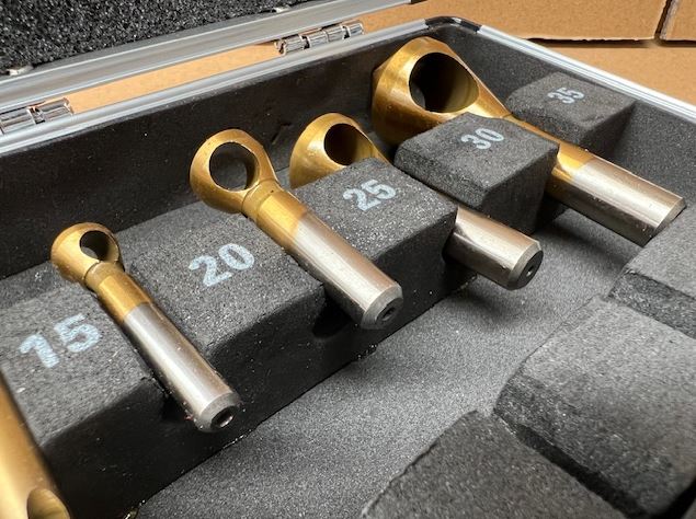HSS Countersinking Deburring Cutter Set, 90 Degree, 5 Piece with Stand