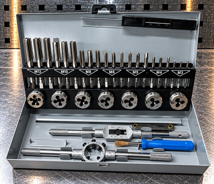 HSS Tap & Die Threading Set, 32 Piece, M3-M12