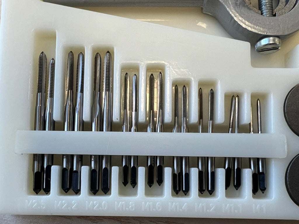 HSS Tap & Die Threading Set, 31 Piece Miniature, M1-M2.5