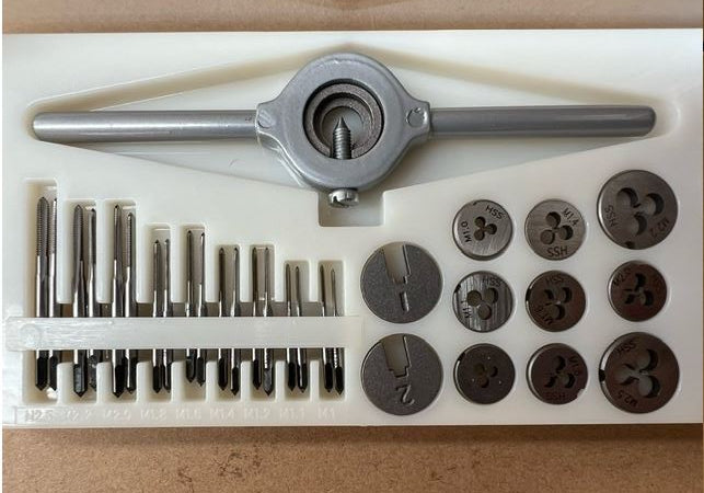 HSS Tap & Die Threading Set, 31 Piece Miniature, M1-M2.5