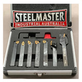 Lathe Turning Tool Set, 9-Piece Carbide Clamped Type, 12mm Shank