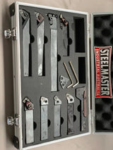 Lathe Turning Tool Set, 9-Piece Carbide Clamped Type, 25mm Shank