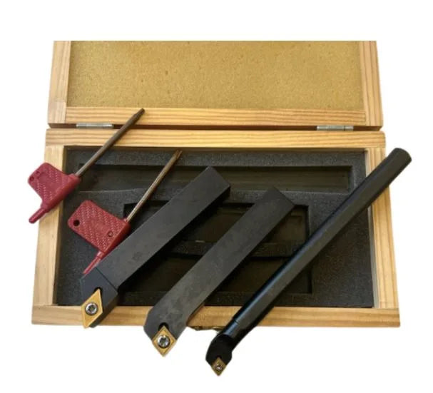 Lathe Turning Tool Set, 3-Piece Carbide Clamped Type, 16mm