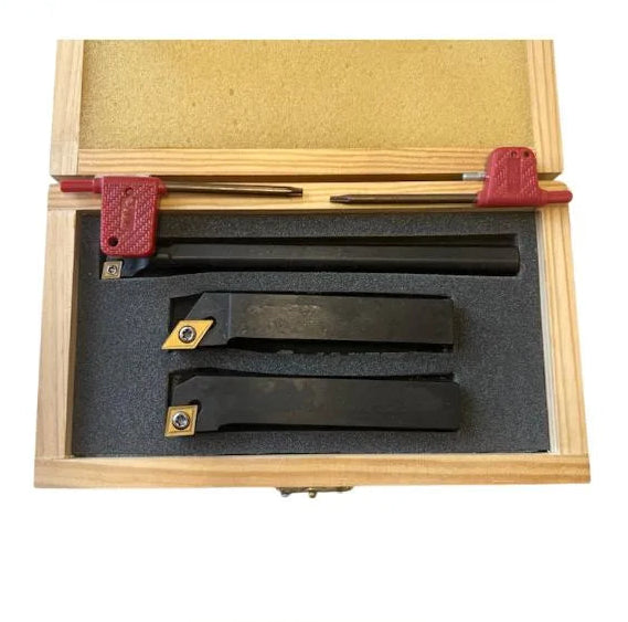 Lathe Turning Tool Set, 3-Piece Carbide Clamped Type, 16mm