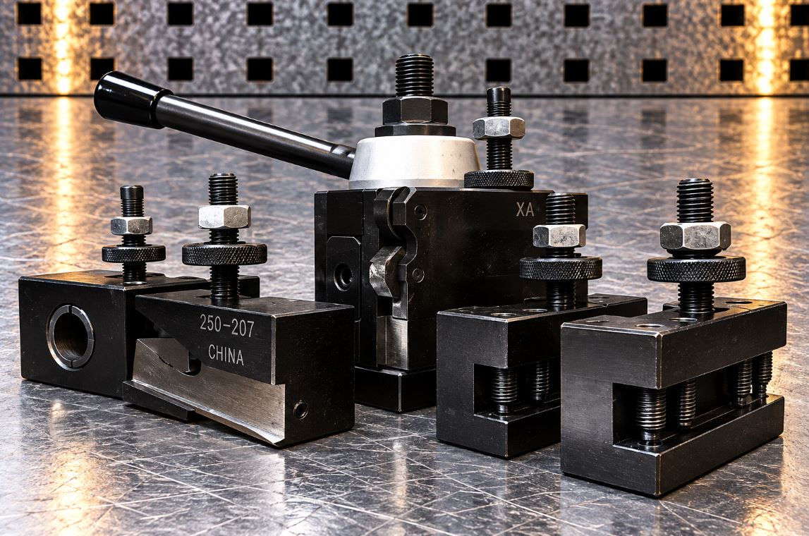 Lathe Quick Change Tool Post Set, 6-Piece, Suits 360mm Swing