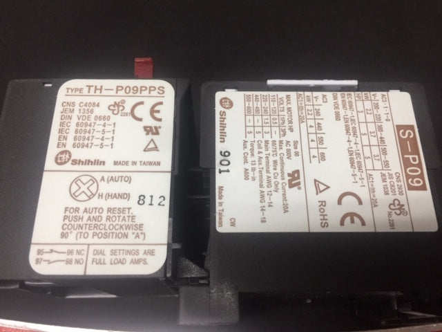 Shihlin Contactor TH-P09 & S-P09 24v 50 Hz /60 Hz for SM-HBS28/280/300/315 Bandsaw Tools