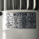 2-Speed 415V Motor, 2 - 1 1/2 HP, 1.5/1.1 Kw, for SM-HBS315/300A Bandsaw