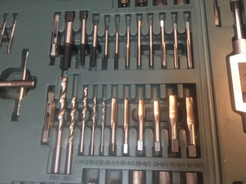 Tap & Die Threading Set, 115 Piece Metric & SAE, in Carry Case