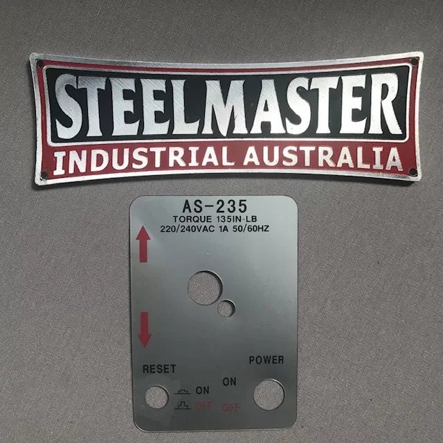 Mill Drill Asong Power Feed Model AS-235 240 Volt, No B07 On-Off Name Plate