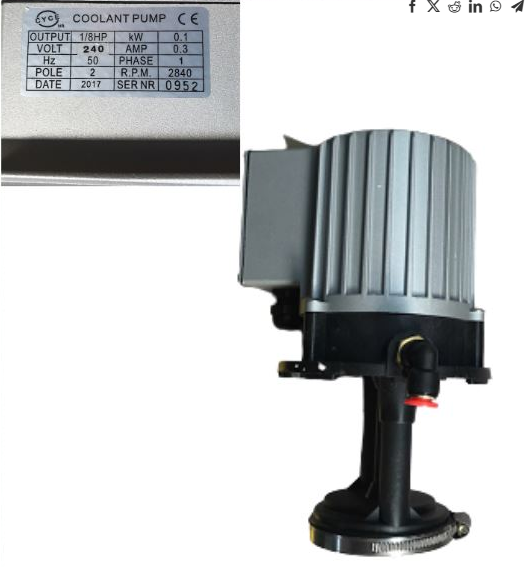 Replacement Bandsaw Coolant Pump, 240V 50HZ, for SM-HBS28