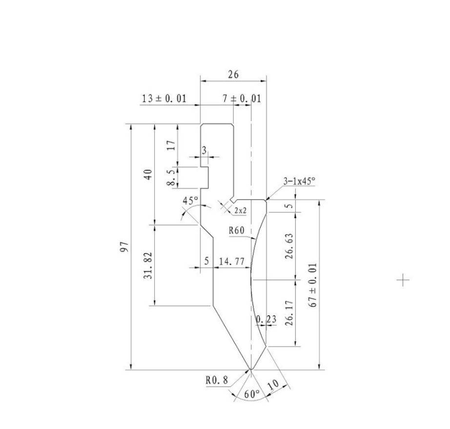 US 124/60 Degree, R0.8mm, 415mm Press Brake Tooling