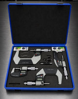 Digital LCD Micrometer Set, 4 Piece, 0-100mm Range