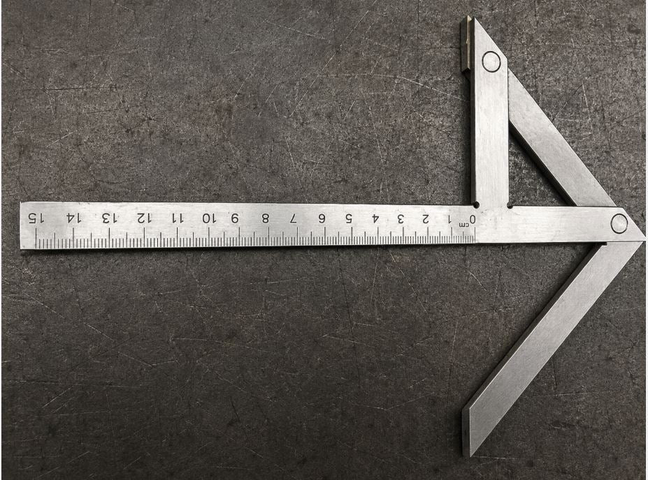Centering Square 150mm, Stainless Steel, Metric Calibrations