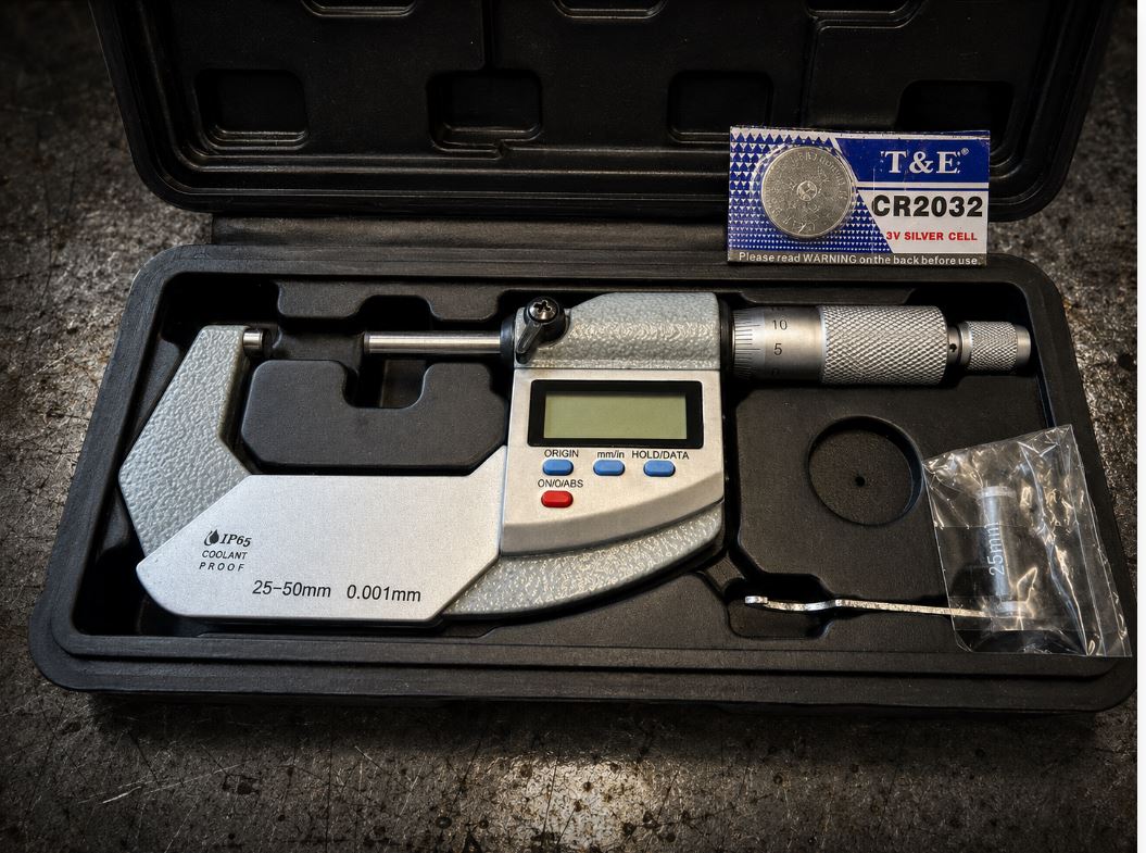 Digital Micrometer, 25-50mm Range, Dual Reading